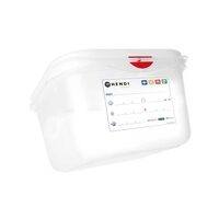 Recipient GN 1/6 din polipropilena, HENDI, GN 1/6, 1,7L, Transparent, 176x162x(H)100mm, Dreptunghiular