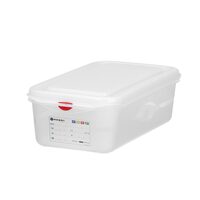 Recipient GN 1/4 din polipropilena, HENDI, GN 1/4, 2,8L, Transparent, 265x162x(H)100mm, Dreptunghiular