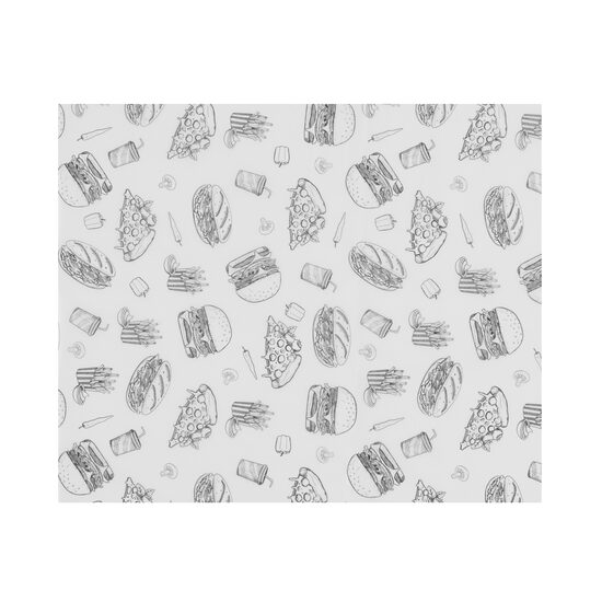 Hârtie pergamentată, HENDI, Model ilustrație fast-food, 500 buc., 200x250mm