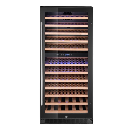 Racitor de vin, 2 zone,124 sticle, Arktic, 265L, Negru, 569x595x(H)1397mm