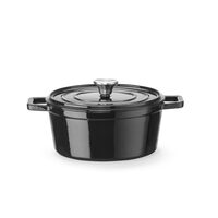 Tava din fonta emailata, HENDI, 3,7L, Negru, 317x240x(H)105mm