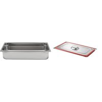 Pachet Tava Hendi Gastronorm GN 1/1 100 mm 13.2 lt - gama Profi Line, otel inoxidabil plus capacc Gastronorm cu banda siliconata GN 1/1