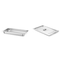 Pachet Tava Gastronorm GN 1/1 65 mm 8.6 litri, gama Hendi Profi Line, otel inoxidabil plus capac cu maner pentru tava gastronom GN 1/1, Profi Line, din inox