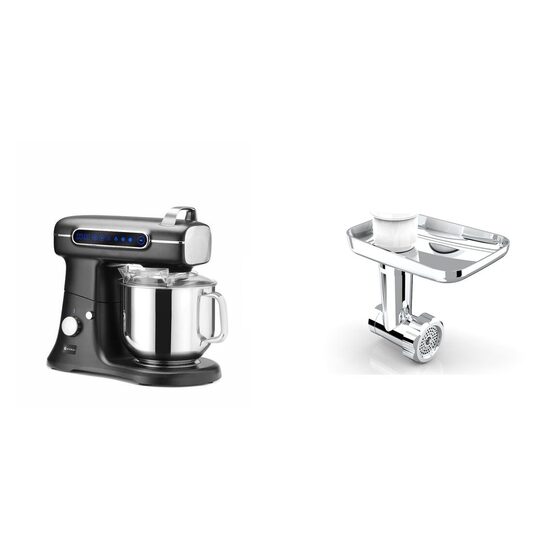 Pachet Mixer planetar Black Bolt Hendi 7L, 220-240V/1500W, 460x310x(H)379mm plus Accesoriu tocare carne pentru Mixer planetar Black Bolt  HENDI, 137x92x(H)266mm