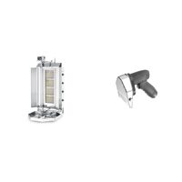 Pachet Kebab grill Hendi Profi Line - gaz, 12 kw plus Cutit electric kebab fara fir, 80W, capacitate lucru 60 kg/ora, Hendi Kitchen Line, 199x114x(H)184 mm