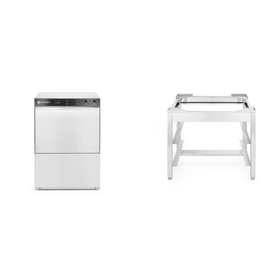 Pachet Masina profesionala de spalat vase K 50 50 x 50 control electromecanic 6600 W Hendi Inox 570x600(+370)x(H)830 mm plus Suport pentru masina de spalat vase K50 570x560x(H)500MM