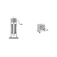 Pachet Aparat profesional pentru umplut carnati, HENDI Smart, 5 lt, sistem umplere cu 2 viteze, inclus set 3 palnii, 30x34x(H)69 cm plus Aparat manual Hendi pentru mixare/amestecare carne pentru carnati, capacitate 18 L, 7kg, inox AISI 304, 580x250x(H)415