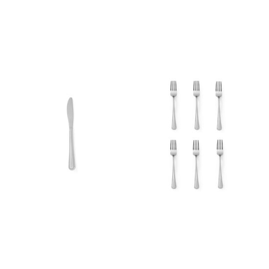 Pachet Set 6 cuțite masă inox + Set 6 furculițe inox