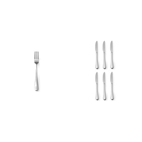 Pachet Set 6 furculițe inox + Set 6 cuțite masă inox
