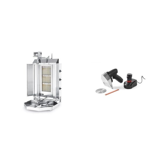 Kebab Grill (3 arzătoare) + Cuțit electric kebab