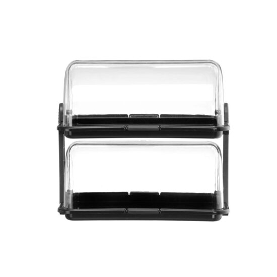 Display Roll-top dublu, HENDI, Negru, 380x260x(H)355mm, Rectangular