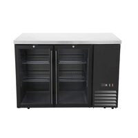 Masă frigorifică de bar cu uși din sticlă, Arktic, 4 rafturi, 283L, Negru, 230V/185W, 1217x631x(H)865mm
