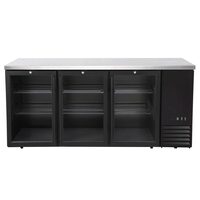 Masă frigorifică de bar cu uși din sticlă, Arktic, 6 rafturi, 493L, Negru, 230V/185W, 1826x631x(H)865mm