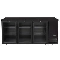 Masă frigorifică de bar cu uși din sticlă, Arktic, 6 rafturi, 493L, Negru, 230V/185W, 1826x631x(H)865mm