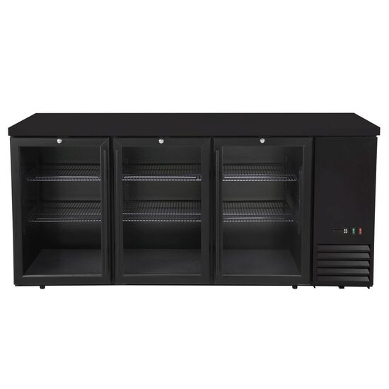Masă frigorifică de bar cu uși din sticlă, Arktic, 6 rafturi, 493L, Negru, 230V/185W, 1826x631x(H)865mm