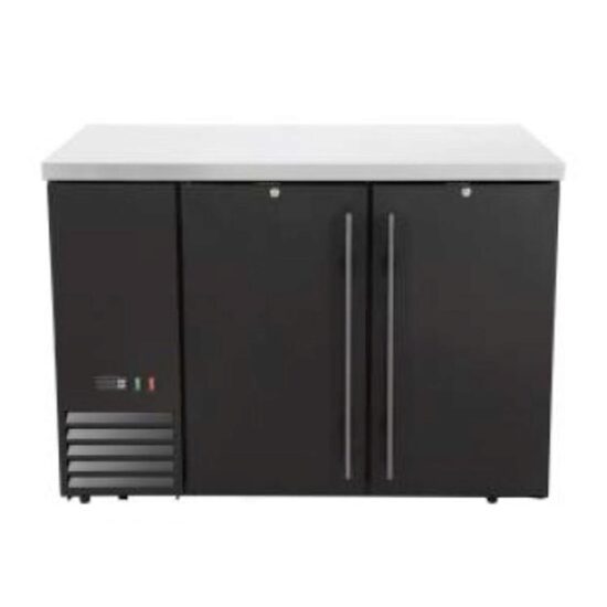 Masă frigorifică de bar cu uși pline, Arktic, 4 rafturi, 283L, Negru, 230V/185W, 1217x631x(H)865mm