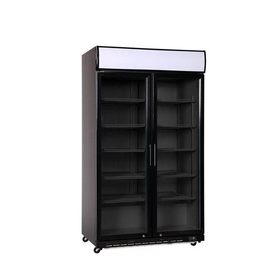 Răcitor de bar cu două uși, Arktic, Capac cu iluminare LED, 827L, Negru, 230V/480W, 1130x720x(H)2023mm