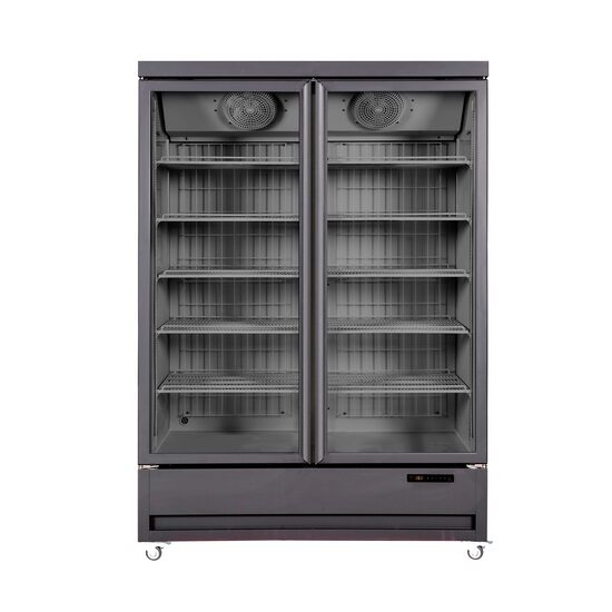 Vitrină frigorifică verticală, Arktic, 655L, Negru, 230V/880W, 1370x740x(H)2023mm