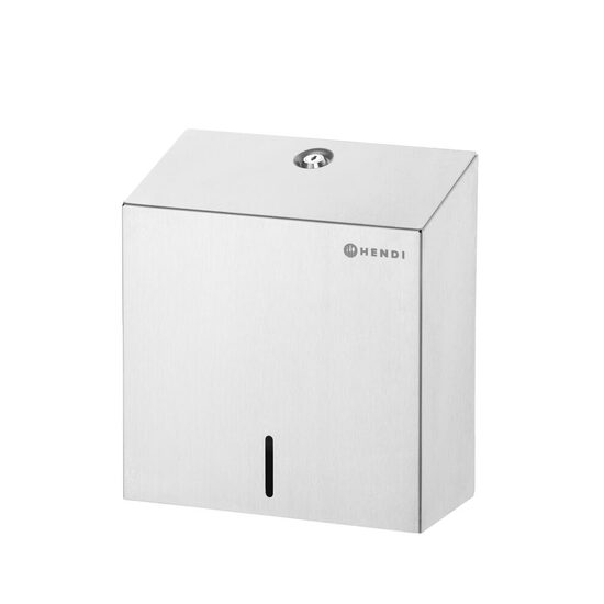 Dispenser pentru prosoape de hartie, cu inchidere, HENDI, 250 bucati, Argintiu, 260x120x(H)160mm