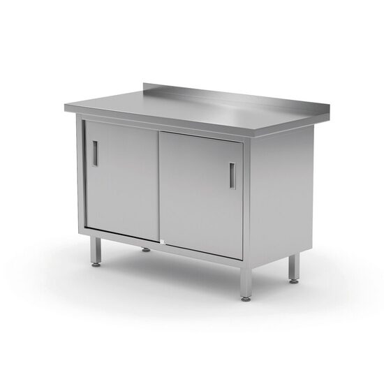 Dulap de lucru cu usi glisante, HENDI, Profi Line, inox, 800×600×(H)850 mm