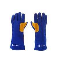Manusi termorezistente din piele HENDI albastre set 2 buc lungime 410 mm