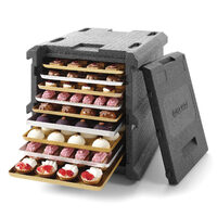 Cutie termoizolanta cu capac, 128 litri, tip thermobox, Hendi, ideala pentru transport catering, 9x 600x400 mm