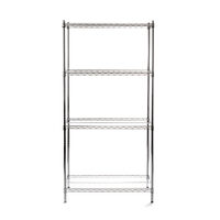 Raft metalic pentru depozitare cu 4 rafturi reglabile, sustine 125 kg/polita, Inox, 910x455x(H)1830 mm, Hendi