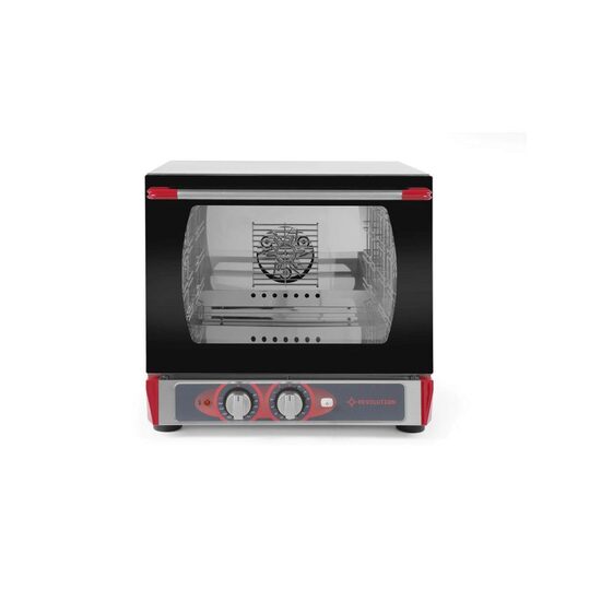 Cuptor convectie cu umidificator, Revolution by Hendi, 4 tavi 450x340 mm incluse, 2 elemente incalzire, termostat reglabil, 50-300 gr C, 2850 W, timer 0 - 120 min 560x594 (H) 575 mm
