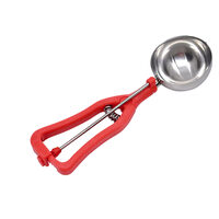 Lingura dozatoare inghetata, inox, maner policarbonat, diametru 39 mm, rosu