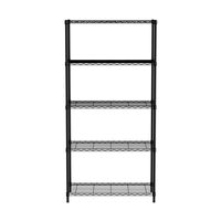 Raft depozitare metalic Hendi, 5 polite, negru mat, 455x910x(H)1830mm