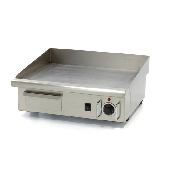 Gratar electric profesional Maxima, Inox, suprafata neteda 550x450mm putere 3000 W, termostat reglabil: 0 ° C pana la 300 °C, 550x450x230 mm