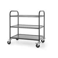 Carucior servire negru Hendi, metalic, cu 3 rafturi