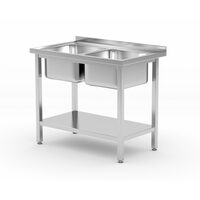 Spalator cu doua chiuvete cu raft HENDI, Budget Line 1000x600x (H) 850mm