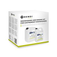 Set detergent pentru masina de spalat vase, Hendi, detergent spalare 10 litri, solutie clatire 5 litri