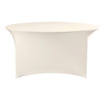 Fata de masa Symposium, Hendi, diametru 180cm, crem, 90% poliester 10% elastan