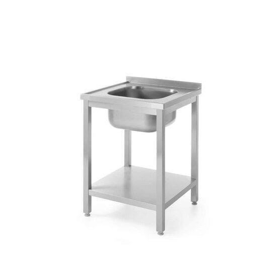 Masa cu chiuveta si polita, din inox AISI 304, 600x600x (H) 850 mm Hendi