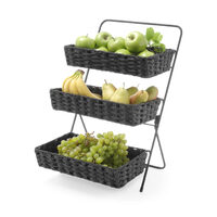 Stand 3 cosuri negre impletite 335x215x(H)80 mm, inaltime stand (H)600mm