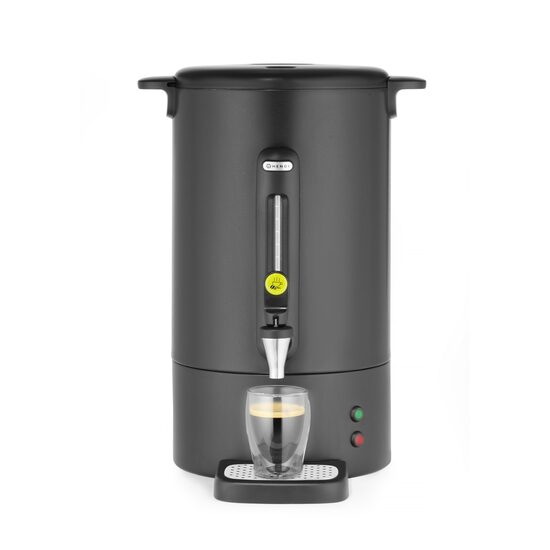 Percolator pentru bauturi fierbinti 13 litri, HENDI Uniq, inox, negru mat, termostat 0-100 gr C, 1650 W, Concept Line Hendi, 357x380x(h)502 mm