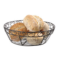 Cos rotund pentru servire Hendi cu margine decorativa, metal, 250x(H)80mm