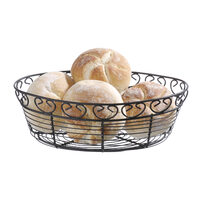 Cos oval pentru servire Hendi cu margine decorativa, metal, 255x160x(H)80mm