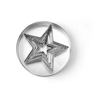 Set 9 forme pentru prajituri, dimensiuni in forma de stea pentru taiat aluat, Hendi, Inox