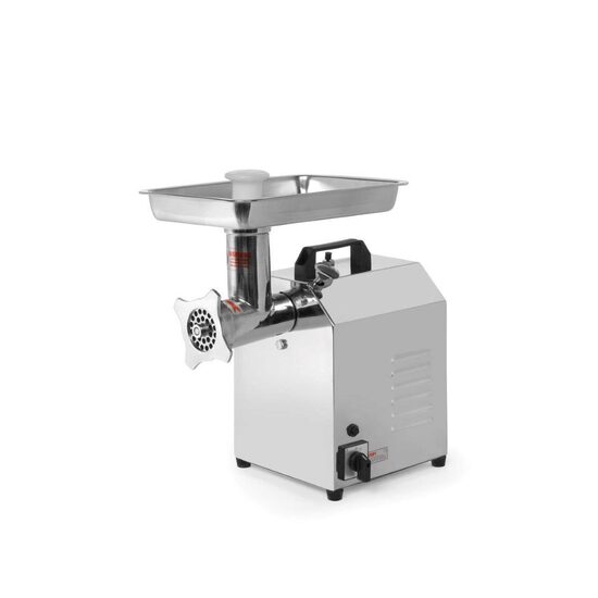 Masina de tocat carne, 2 discuri tocare de 6 si 8 mmm din inox, cutit din inox, melc din inox, tub pentru impingere, Hendi Top Line, 250 Kg/ora, corp inox, palnie inox chirurgical 304, 900 W