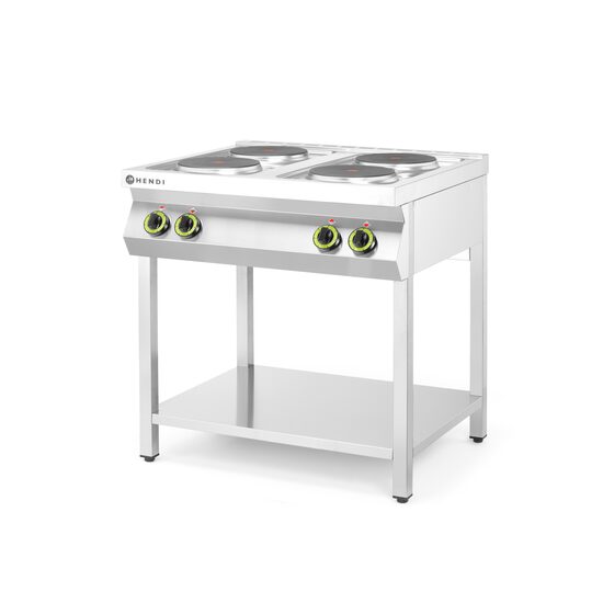 Aragaz electric Kitchen Line stand deschis,Hendi, cu 4 ochiuri, dimensiuni: 800x700x(H)900 mm