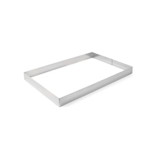 Forma dreptunghiulara din inox pentru patiserie si cofetarie, grosime 1.5 mm, Hendi, 585x385x(H)50mm