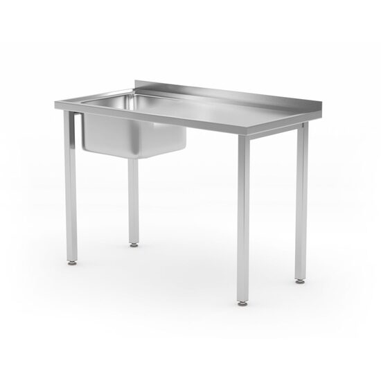 Masa Budget Line cu 1 vas pentru chiuveta, fara raft - infiletat, chiuveta stanga  HENDI,1000x600x850mm